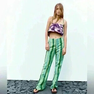 🔥🔥Zara floral blend linen top